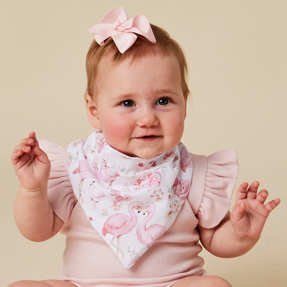 Flamingos Organic Dribble Bib - View 1