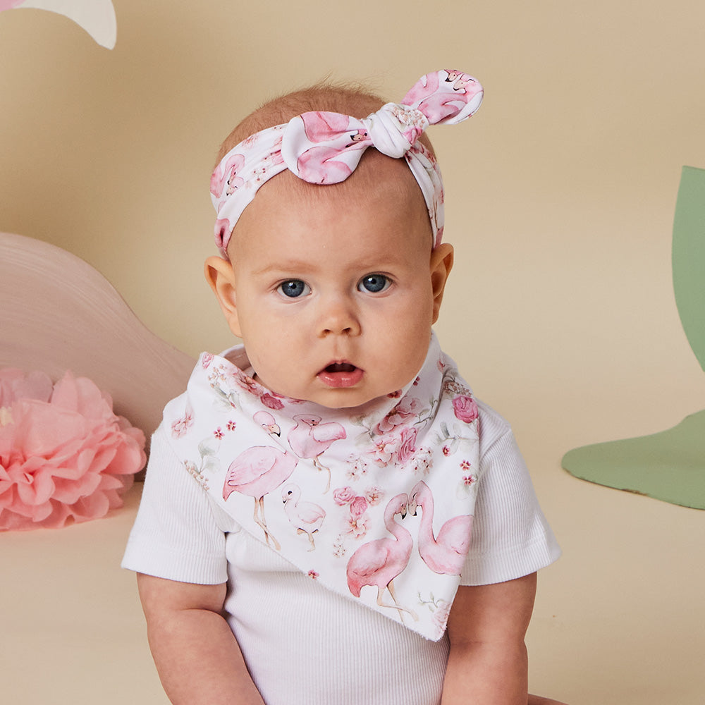 Flamingos Organic Dribble Bib - View 5
