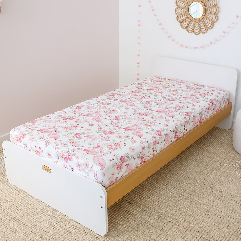 Flamingos Organic Cotton Fitted Sheet - View 1