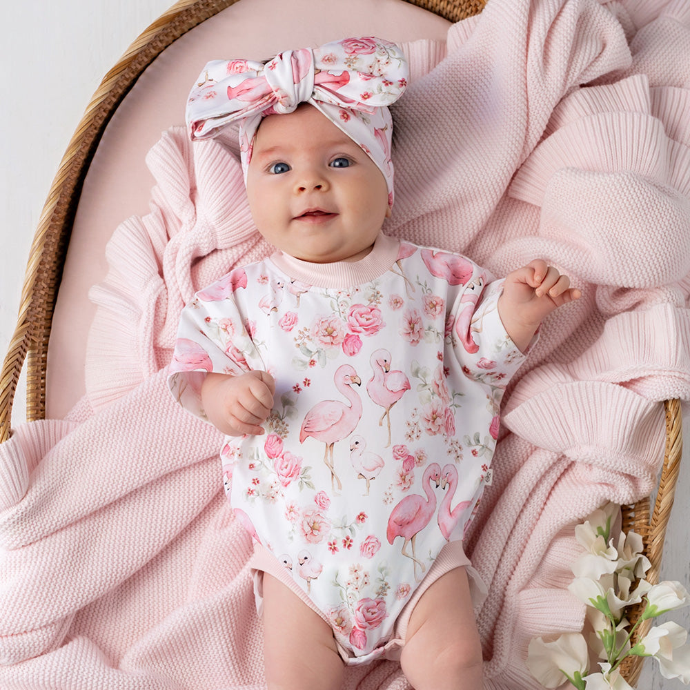 Flamingos Organic Oversized Romper - View 1