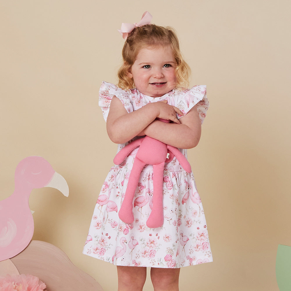 Flamingos Short Sleeve Organic Dress - View 13