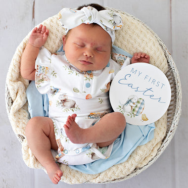 Flopsy Bunnies Short Sleeve Organic Bodysuit with Frill | Snuggle Hunny