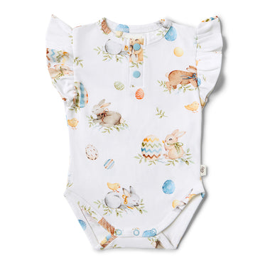 Flopsy Bunnies Short Sleeve Organic Bodysuit with Frill | Snuggle Hunny