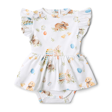 Flopsy Bunnies Short Sleeve Organic Dress | Snuggle Hunny