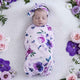 Floral Kiss Organic Snuggle Swaddle & Topknot Set - Thumbnail 1