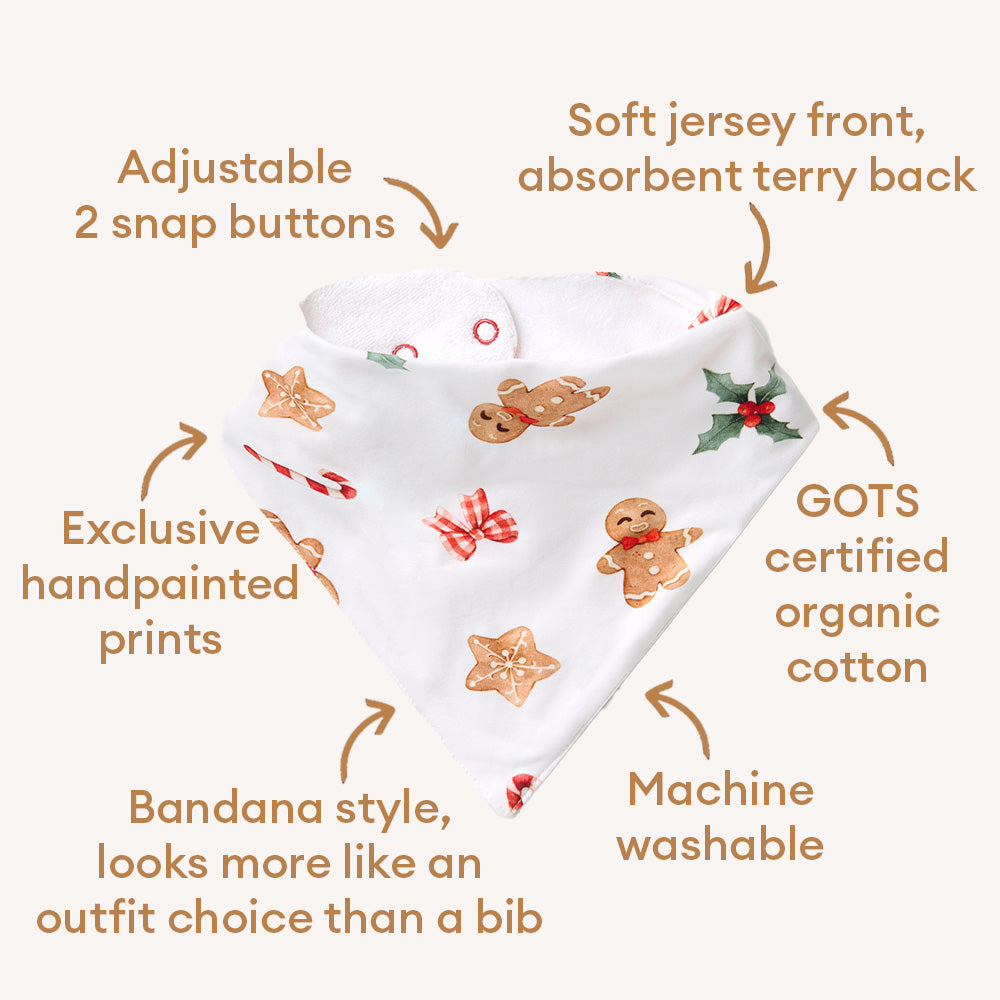 Gingerbread Organic Dribble Bib - View 4