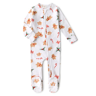 Gingerbread Organic Snuggle Sleepsuit Zip Footie | Snuggle Hunny