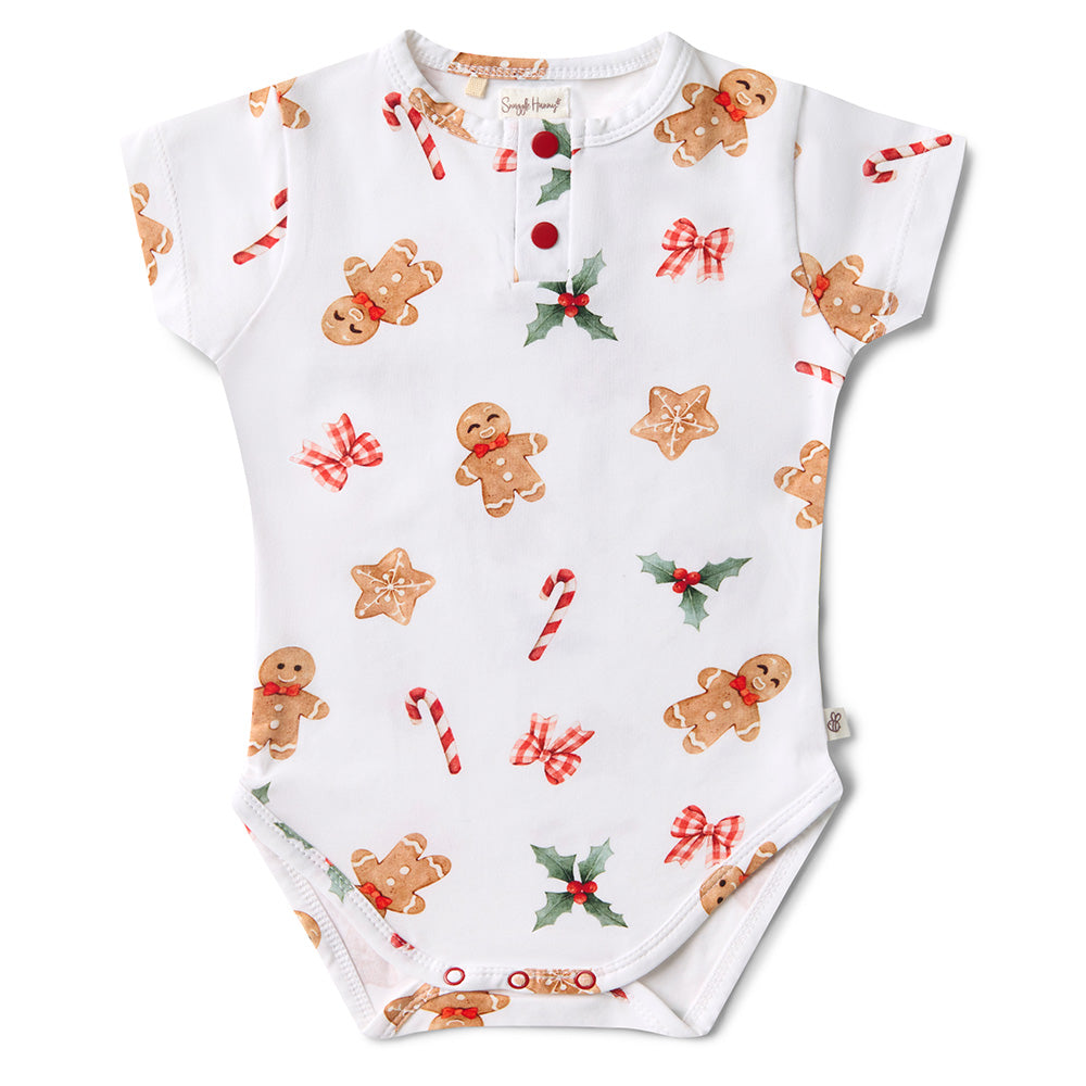 Gingerbread Short Sleeve Organic Bodysuit - View 2