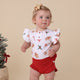 Gingerbread Short Sleeve Organic Bodysuit with Frill - Thumbnail 1