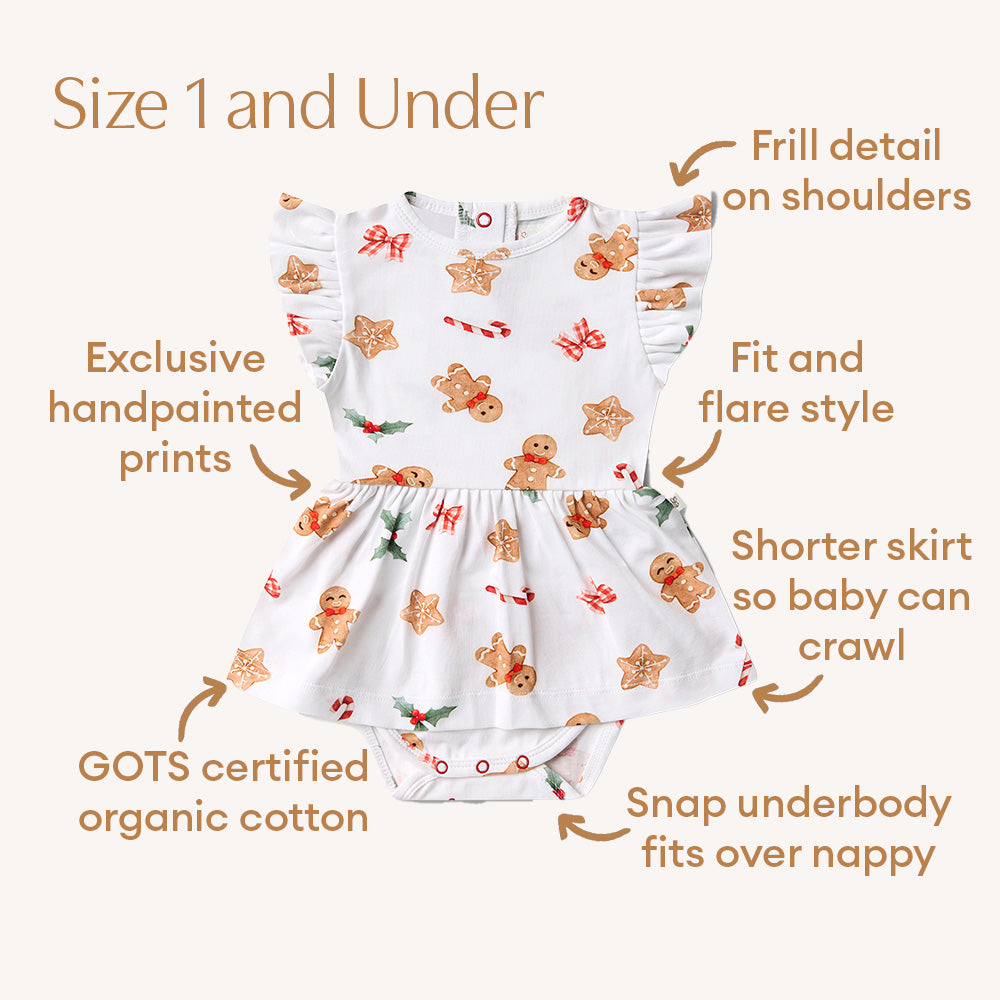 Gingerbread Short Sleeve Organic Dress - View 4