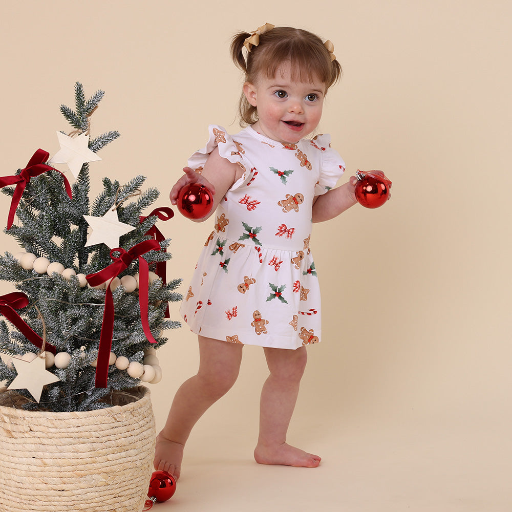 Gingerbread Short Sleeve Organic Dress - View 8