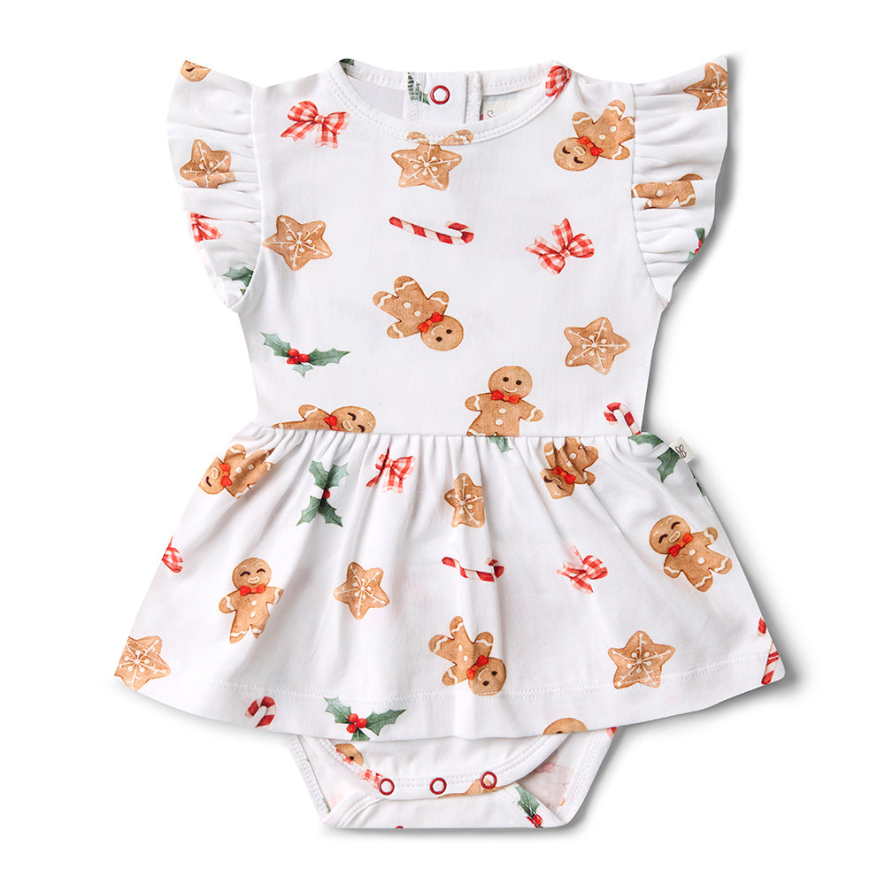 Gingerbread Short Sleeve Organic Dress - View 2
