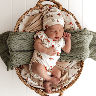 Gnomes Short Sleeve Organic Bodysuit | Snuggle Hunny