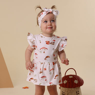 Gnomes Short Sleeve Organic Dress | Snuggle Hunny