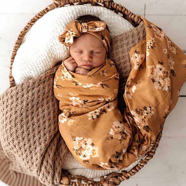 Golden Flower Organic Muslin Wrap-Snuggle Hunny