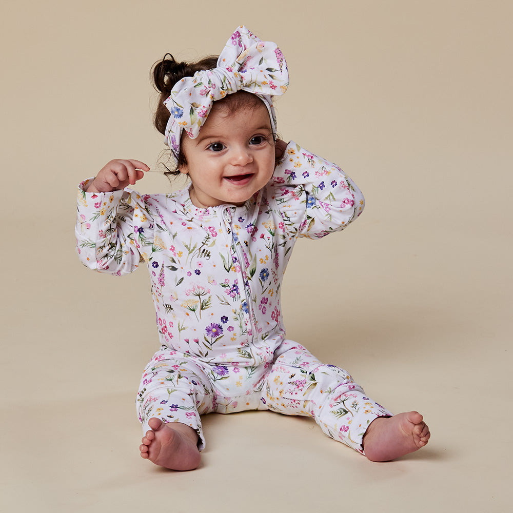 Gracie Organic Snugglesuit Convertible Romper with Frill - View 17
