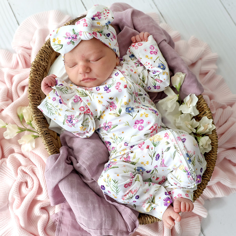 Gracie Organic Snugglesuit Convertible Romper with Frill - View 7