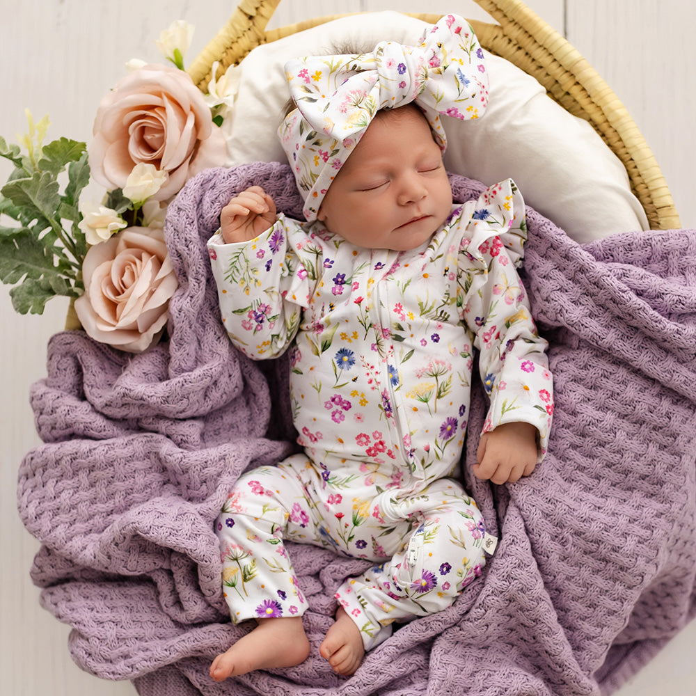 Gracie Organic Snugglesuit Convertible Romper with Frill - View 14