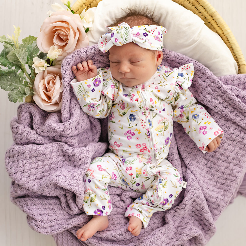 Gracie Organic Snugglesuit Convertible Romper with Frill - View 20