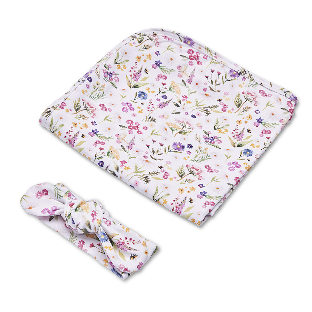 Gracie Organic Jersey Wrap & Topknot Set - View 2