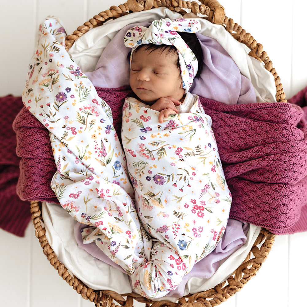 Gracie Organic Jersey Wrap & Topknot Set - View 1