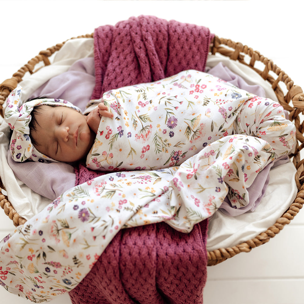 Gracie Organic Jersey Wrap & Topknot Set - View 6