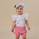Gracie Short Sleeve Organic Bodysuit with Frill - Thumbnail 1