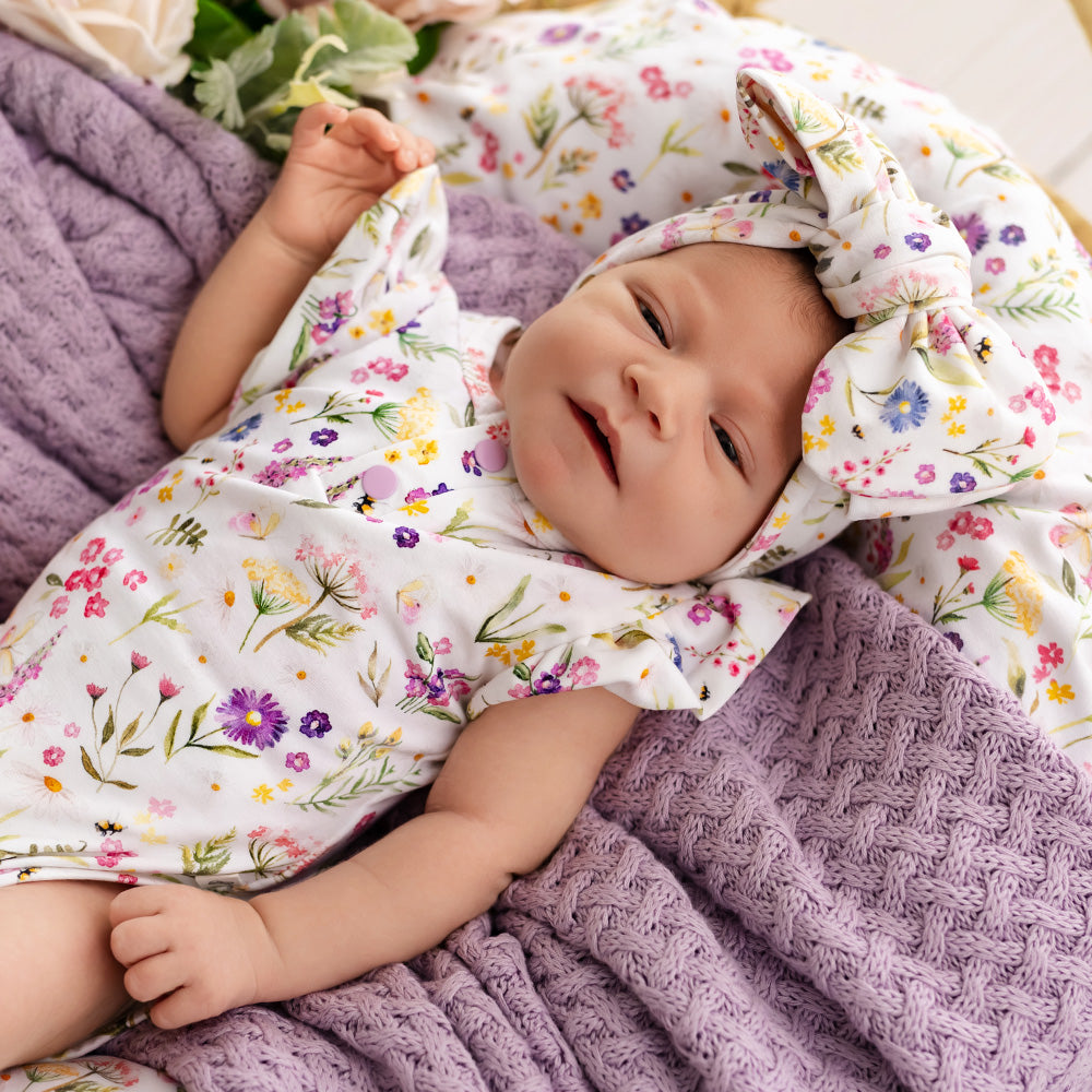 Gracie Short Sleeve Organic Bodysuit with Frill - View 9