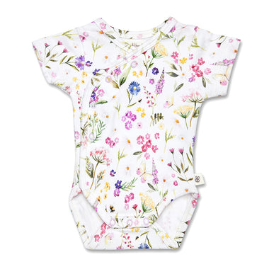 Gracie Short Sleeve Organic Kimono Bodysuit | Snuggle Hunny