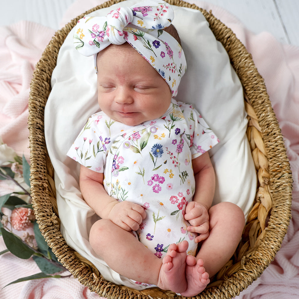 Gracie Short Sleeve Organic Kimono Bodysuit - View 6