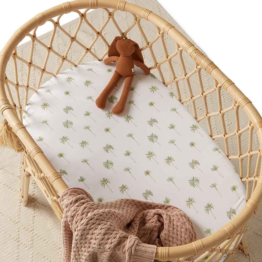 Green Palm Organic Bassinet Sheet / Change Pad Cover - View 1