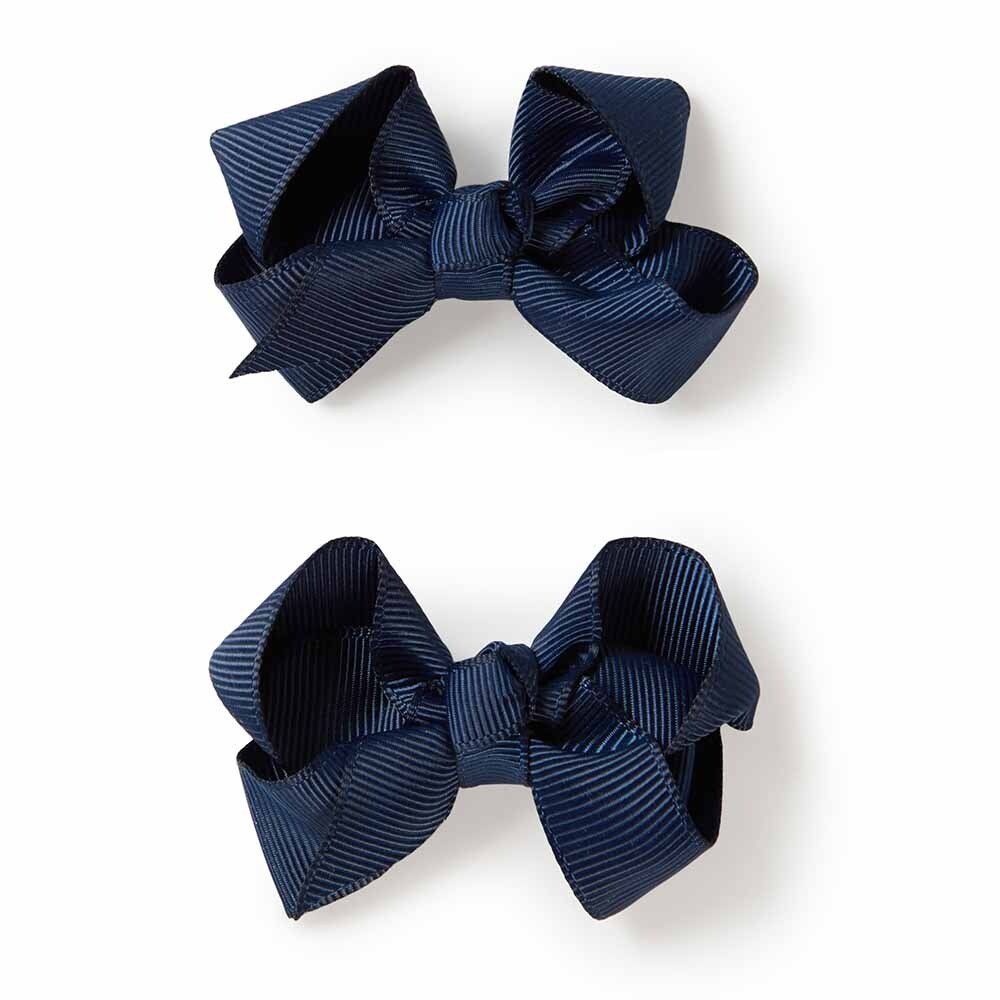 Navy Blue Piggy Tail Hair Clips - Pair - View 2