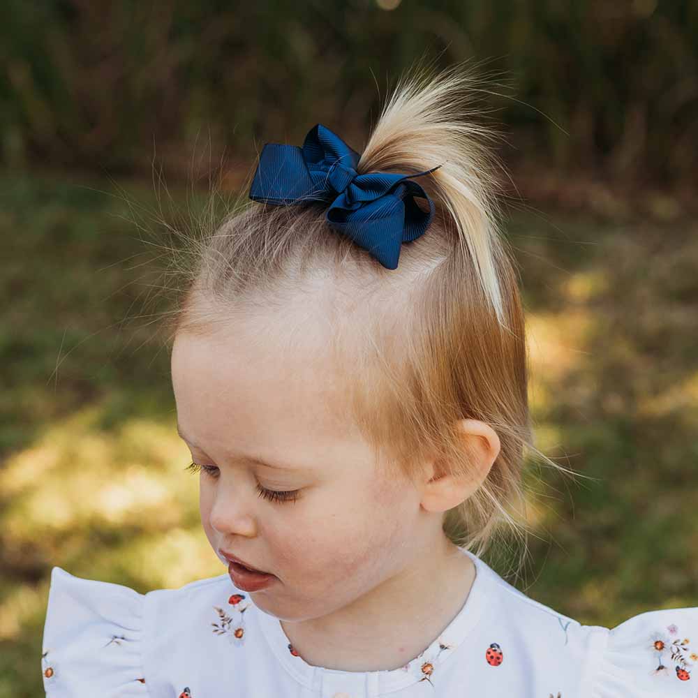 Navy Blue Bow Hair Clip - View 1