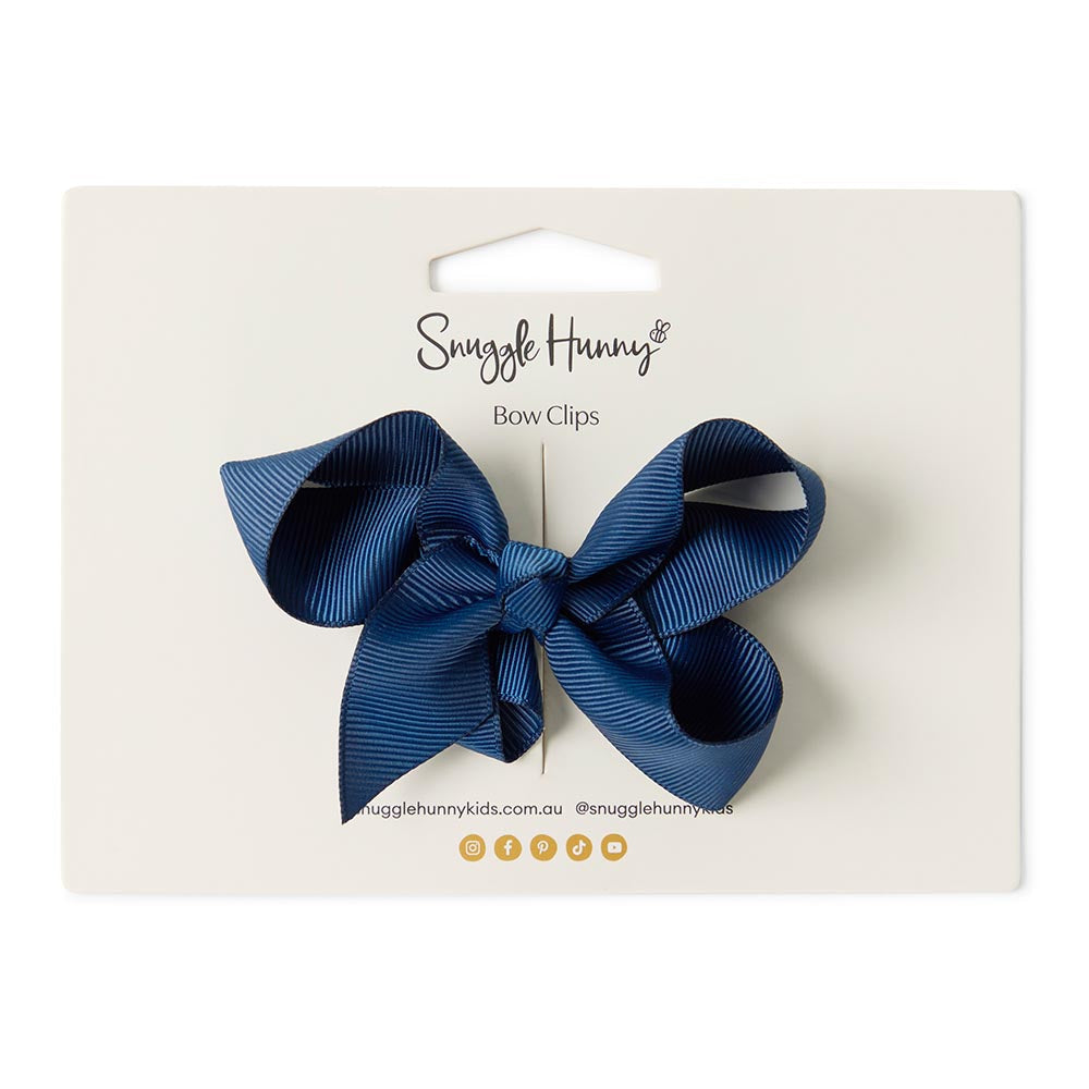 Navy Bow Hair Clip - View 3