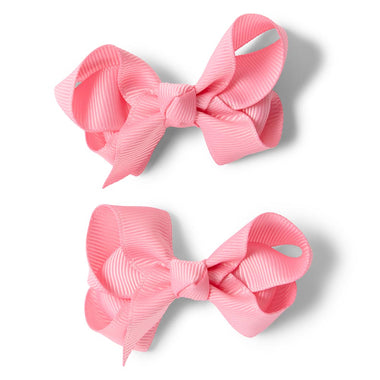 Hair Bow Clips - Sherbet Pink Piggy Tail Hair Clips - Pair