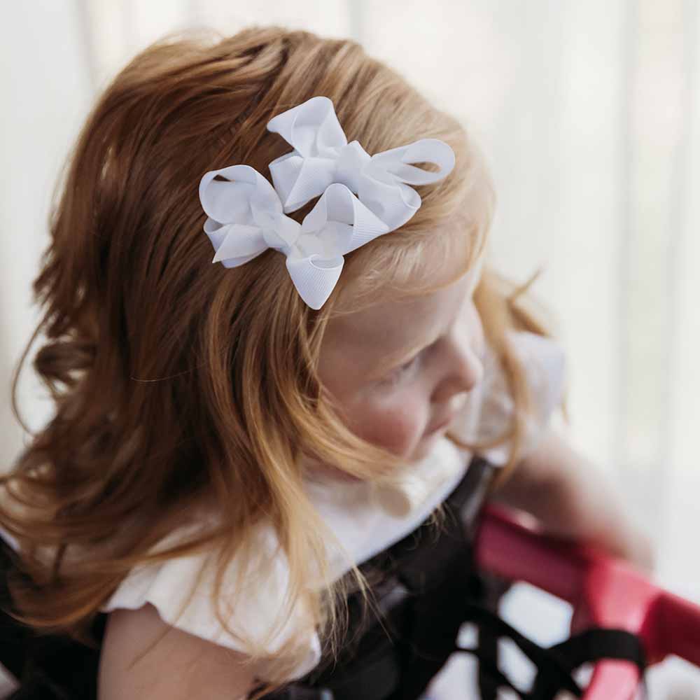 White Piggy Tail Hair Clips - Pair - View 1