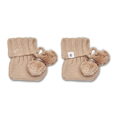 Hazelnut Organic Cotton Knit Booties | Snuggle Hunny