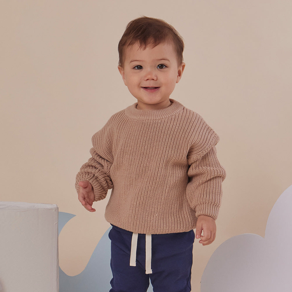 Hazelnut Oversized Cotton Knit Jumper - View 10