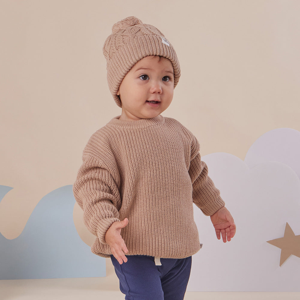 Hazelnut Oversized Cotton Knit Jumper - View 15