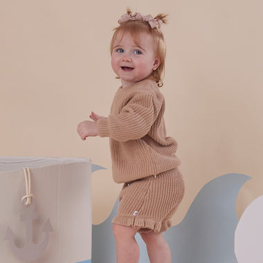 Hazelnut Oversized Cotton Knit Jumper | Snuggle Hunny