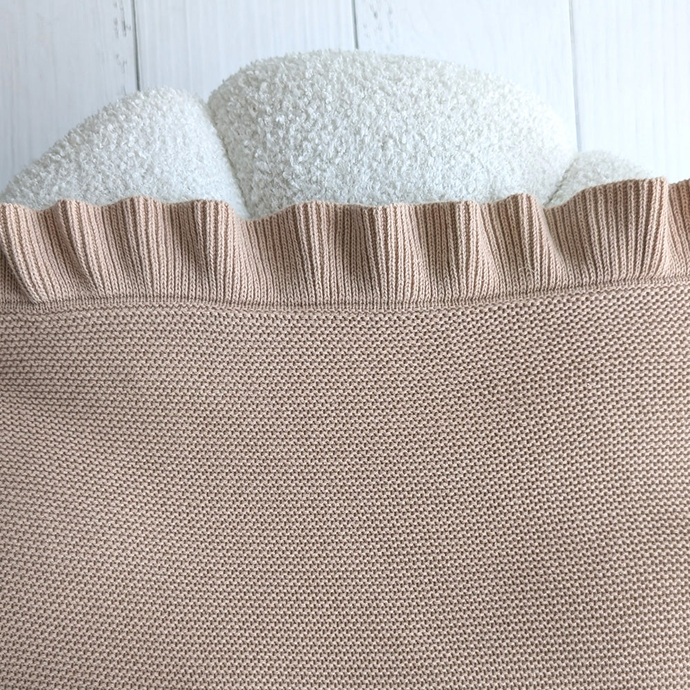 Hazelnut Ruffle Knit Organic Baby Blanket - View 8