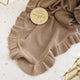 Hazelnut Ruffle Knit Organic Baby Blanket - Thumbnail 4