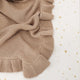 Hazelnut Ruffle Knit Organic Baby Blanket - Thumbnail 3