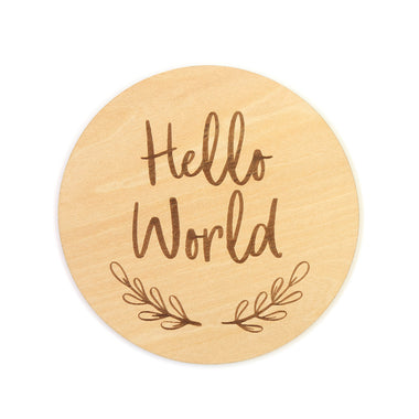 Hello World Large Wooden Milestone Card | Snuggle Hunny
