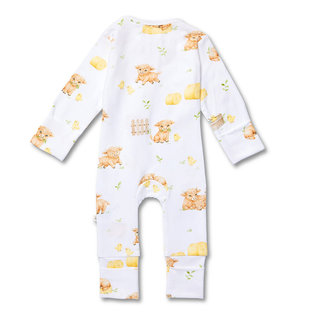 Highland Cows Organic Snugglesuit Convertible Romper - View 6
