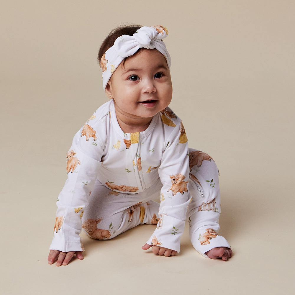 Highland Cows Organic Snugglesuit Convertible Romper - View 8