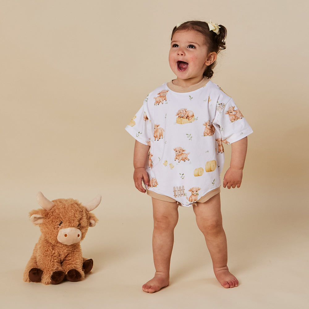 Highland Cows Organic Oversized Romper - View 4