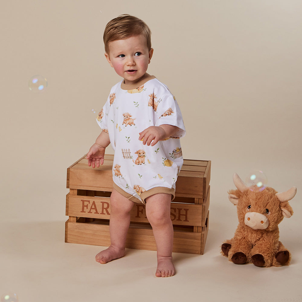 Highland Cows Organic Oversized Romper - View 13