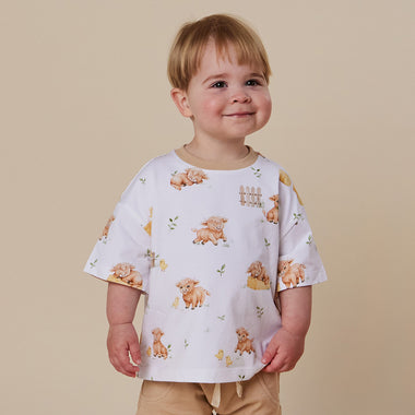 Highland Cows Organic Oversized Tee | Snuggle Hunny