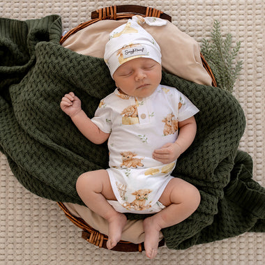 Highland Cows Short Sleeve Organic Bodysuit| Snuggle Hunny